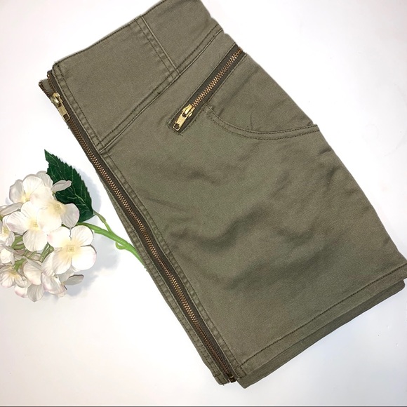 H&M Dresses & Skirts - H&M| MILITARY MINI ARMY GREEN FITTED ZIP UP SZ 6